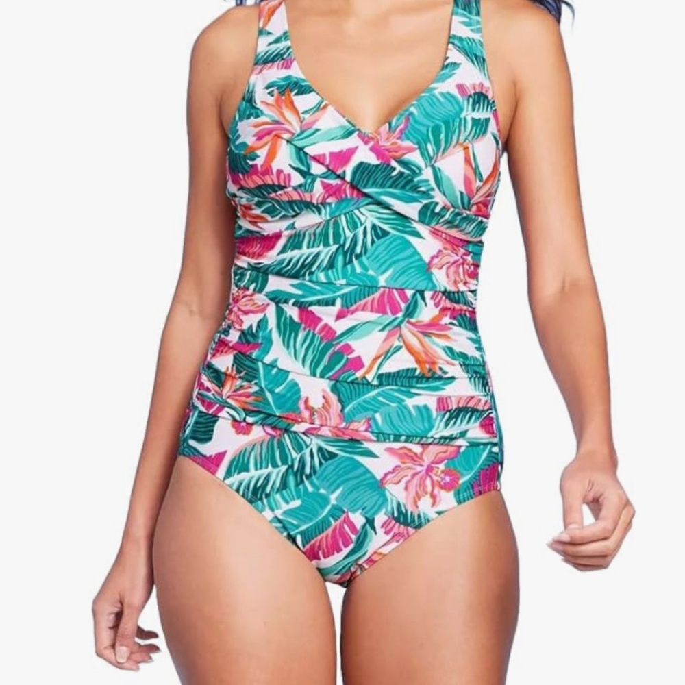 Tropical Print One-Piece Swimsuit